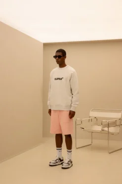 ESSENTIAL BASIC SMALL LOGO RAGLAN OVER FIT SWEATSHIRT