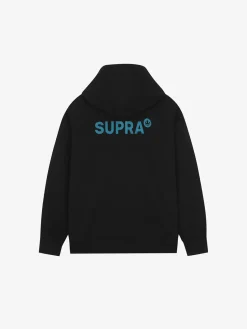 ESSENTIAL BASIC SMALL LOGO OVER FIT HALF ZIP HOODIE