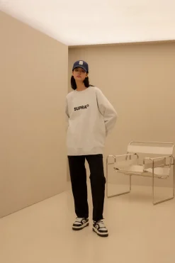 ESSENTIAL BASIC SMALL LOGO RAGLAN OVER FIT SWEATSHIRT