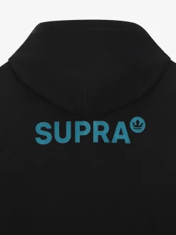 ESSENTIAL BASIC SMALL LOGO OVER FIT HALF ZIP HOODIE