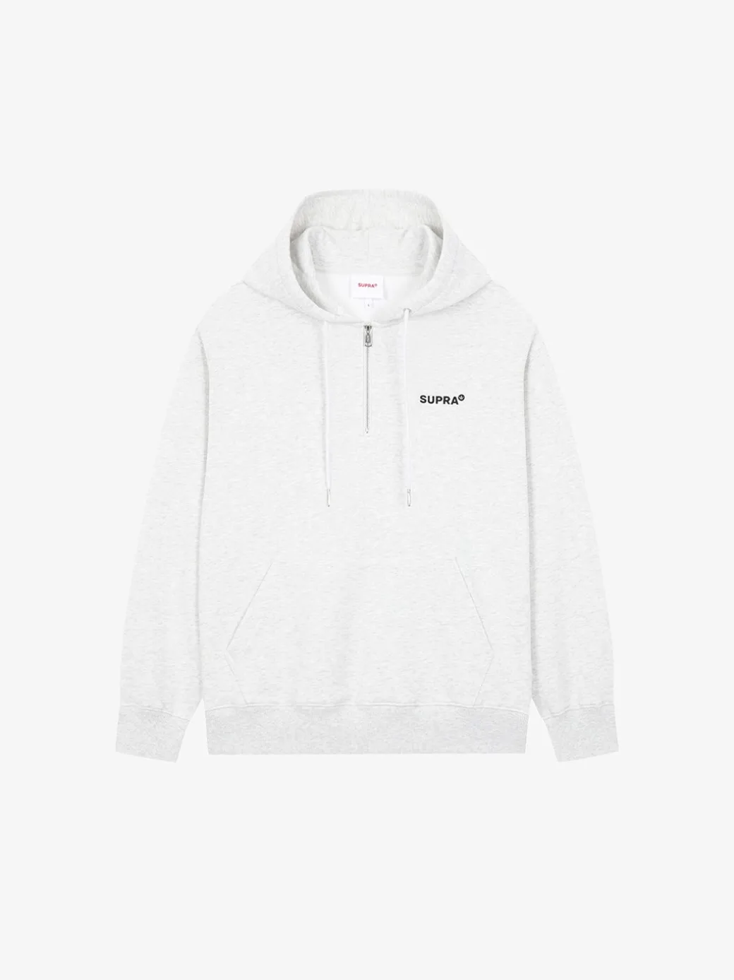 ESSENTIAL BASIC SMALL LOGO OVER FIT HALF ZIP HOODIE
