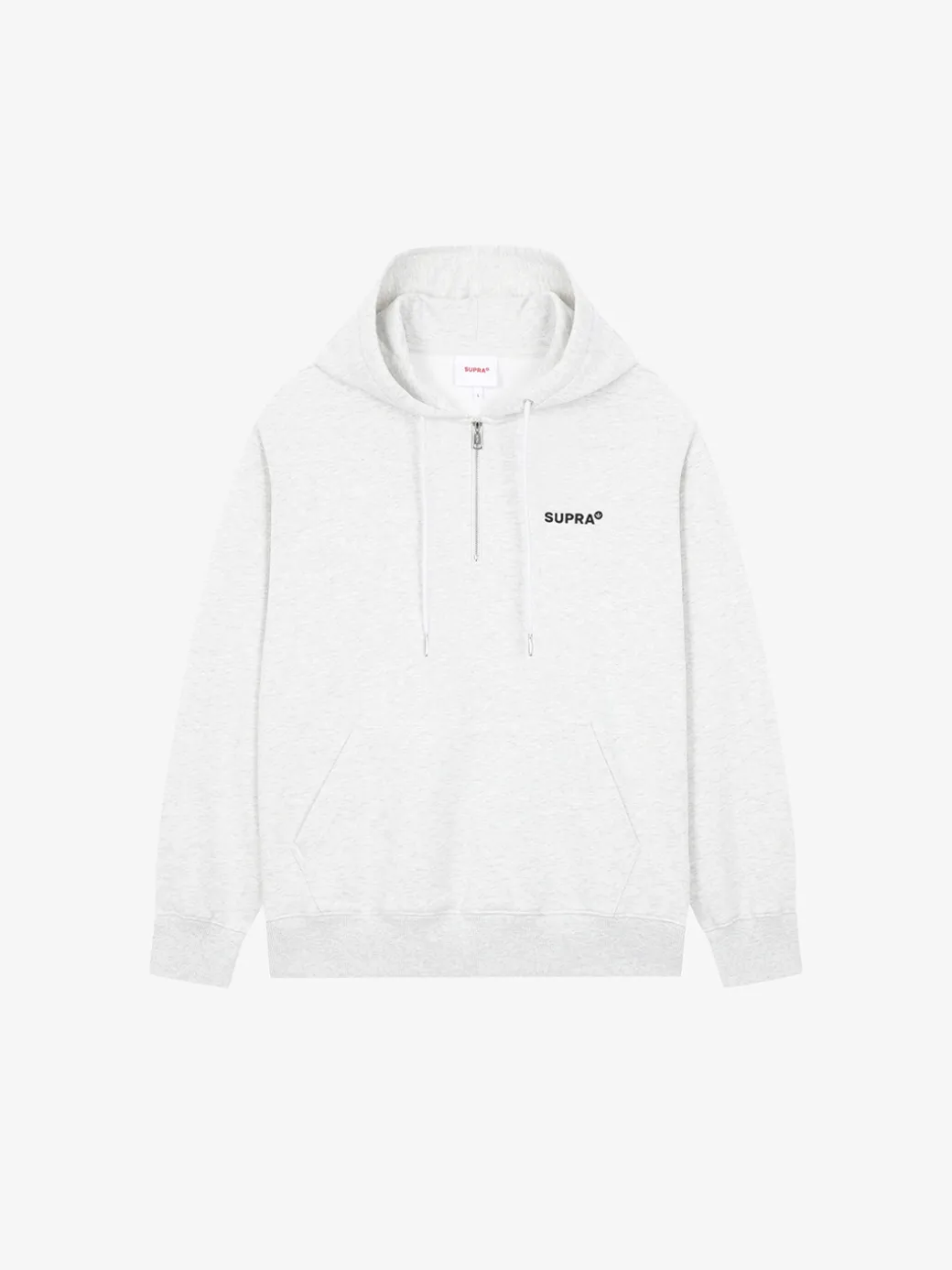 ESSENTIAL BASIC SMALL LOGO OVER FIT HALF ZIP HOODIE
