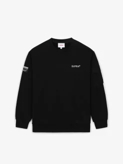OUTDOOR WOVEN PATCH OVER FIT SWEATSHIRT