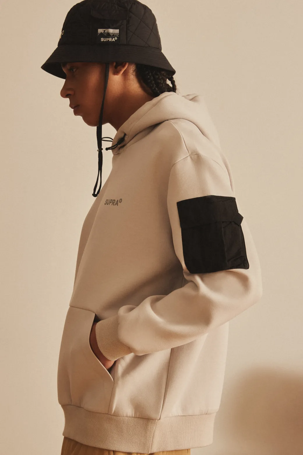 OUTDOOR WOVEN PATCH OVER FIT HOODIE