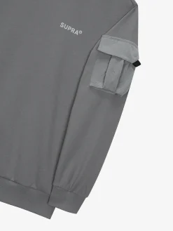 OUTDOOR WOVEN PATCH OVER FIT SWEATSHIRT