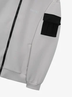 OUTDOOR WOVEN PATCH OVER FIT HOOD ZIP-UP