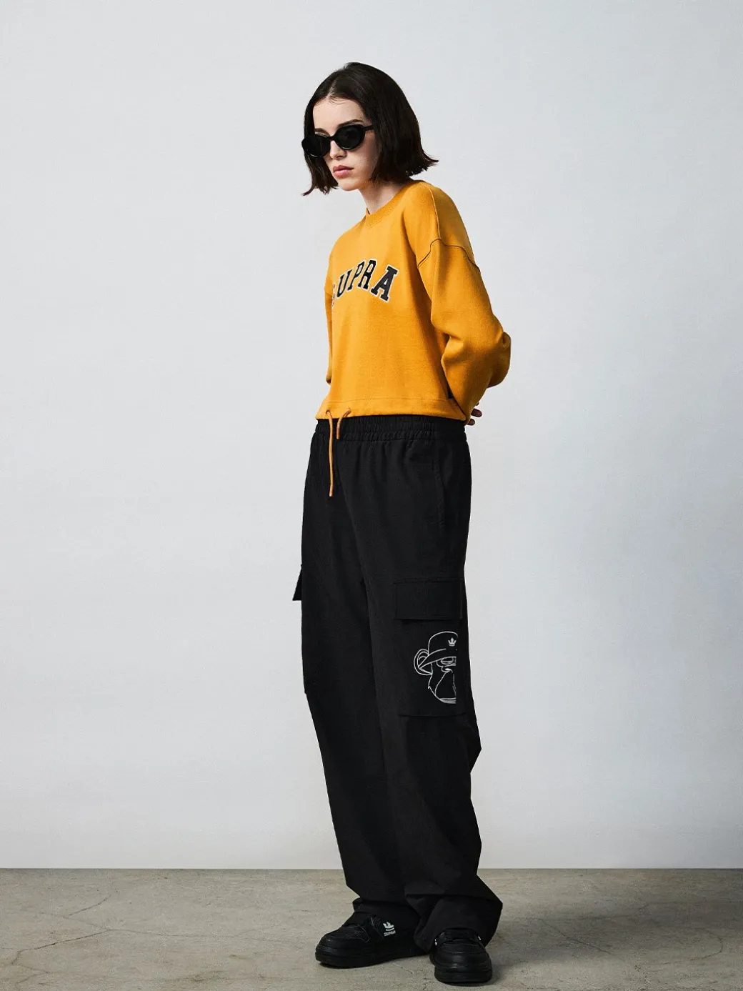 Pocket BAYC Graphic Semi-wide Woven Pants