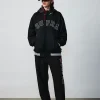 VARSITY BIG LETTERING SEMI WIDE PANTS