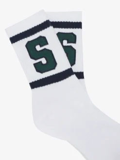 VARSITY DOUBLE STRIPE LOGO SOCKS