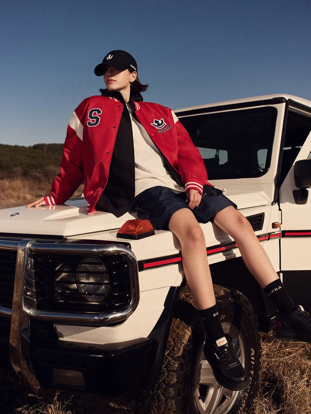 VARSITY SHOULDER BLOCK NYLON VARSITY JACKET