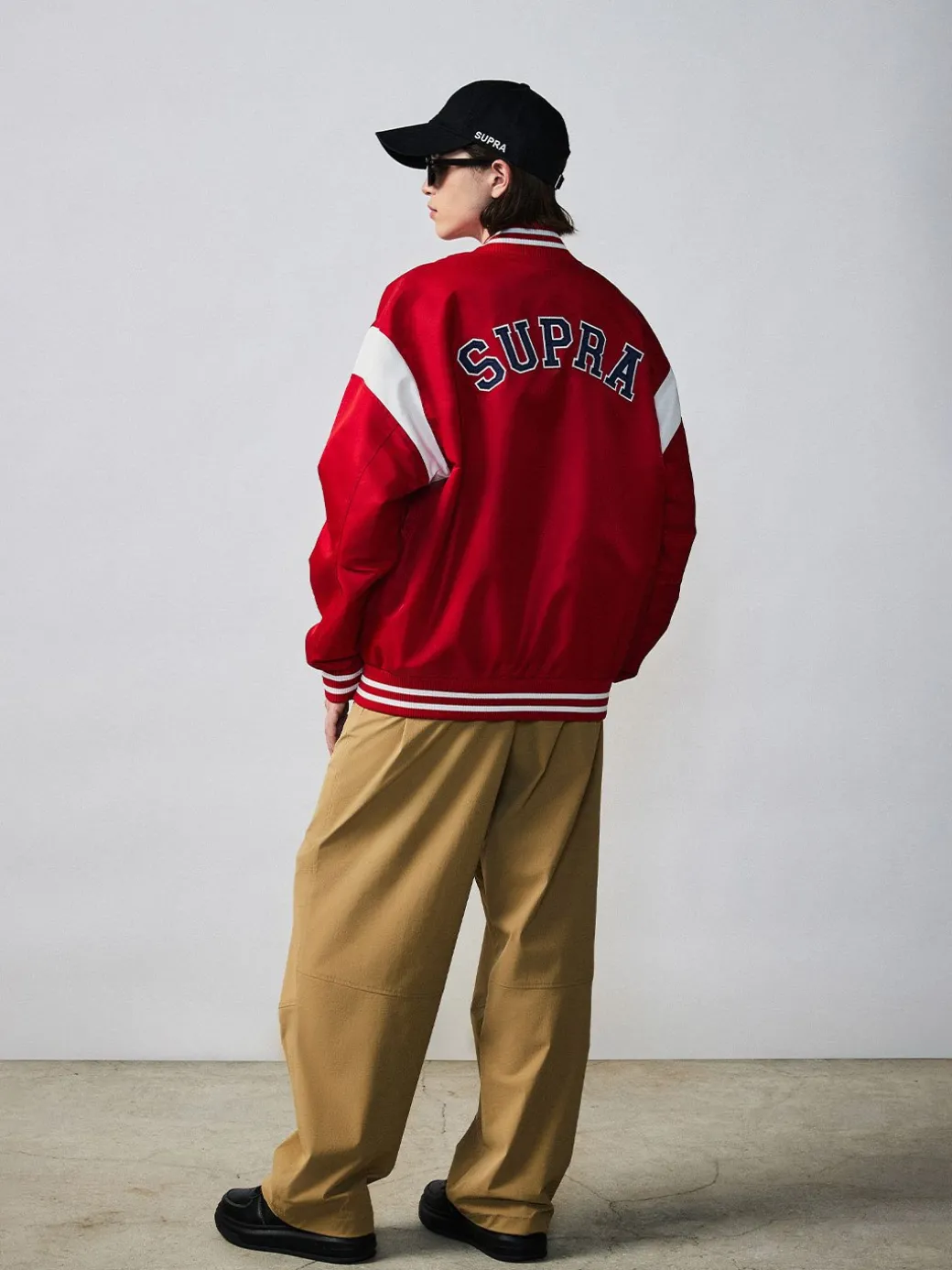 VARSITY SHOULDER BLOCK NYLON VARSITY JACKET