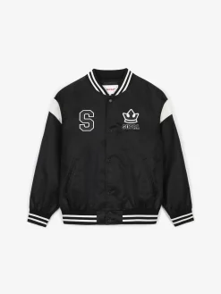 VARSITY SHOULDER BLOCK NYLON VARSITY JACKET
