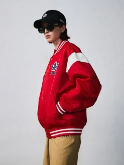 VARSITY SHOULDER BLOCK NYLON VARSITY JACKET