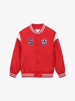 VARSITY SHOULDER BLOCK NYLON VARSITY JACKET