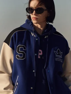 VARSITY SIMPLE S LOGO WOOL VARSITY JACKET