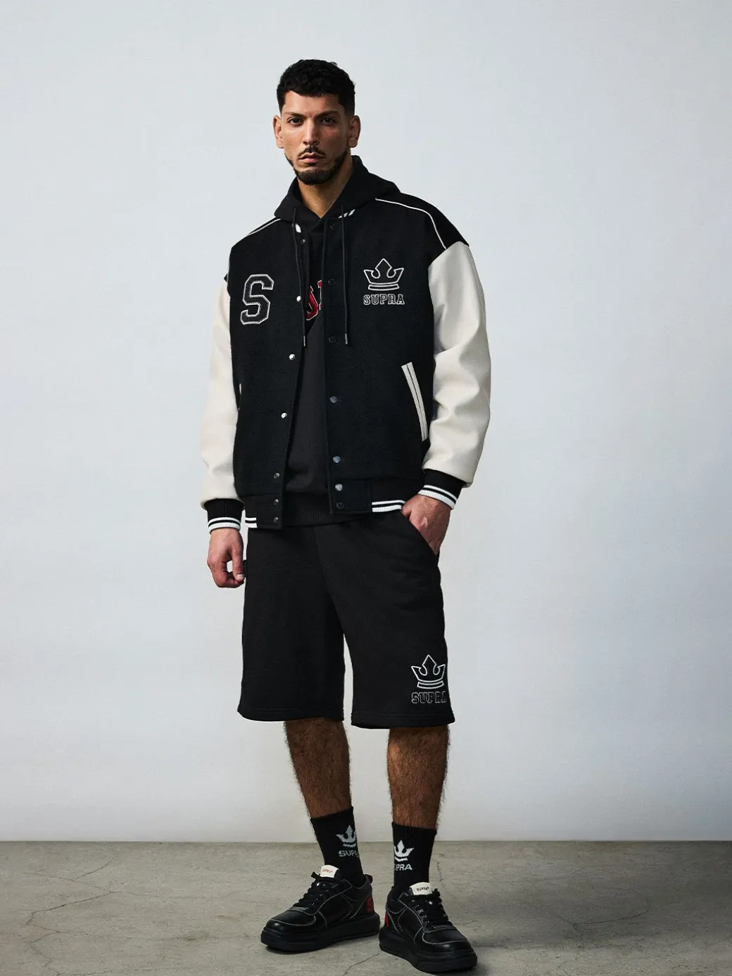VARSITY SIMPLE S LOGO WOOL VARSITY JACKET