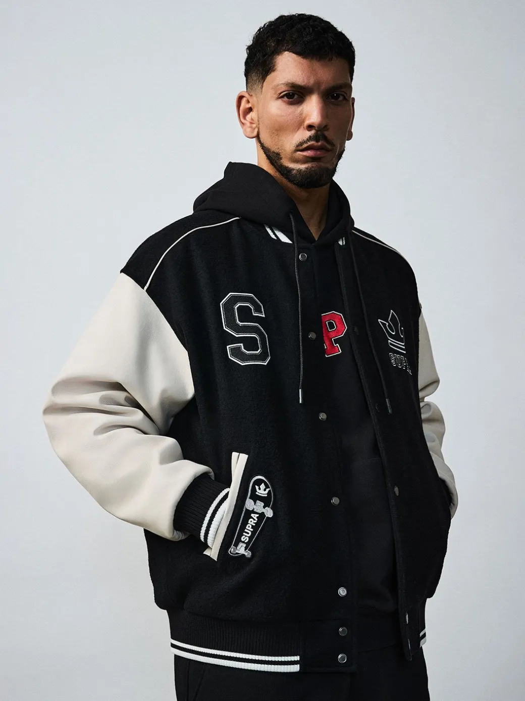 VARSITY SIMPLE S LOGO WOOL VARSITY JACKET